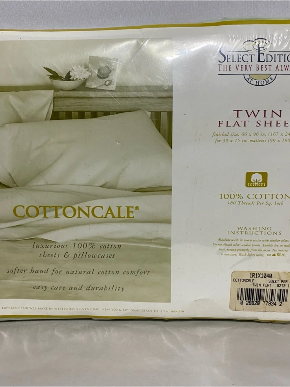 Select Edition Twin Flat Sheet Sweet Pea Color 180 Count NIP